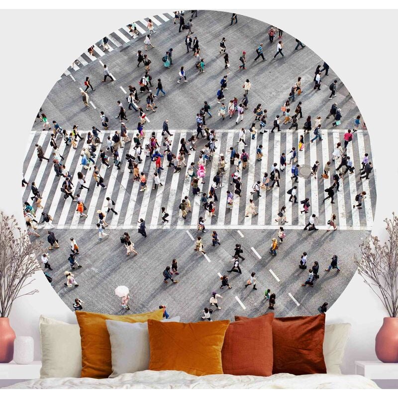 

Papel pintado redondo autoadhesivo - Bustle From Above Dimensión LxA: 122cm x 122cm