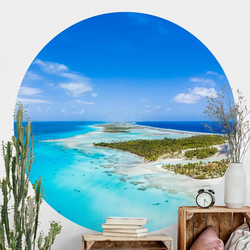 

Papel pintado redondo autoadhesivo - Paradise On Earth Dimensión LxA: 75cm x 75cm