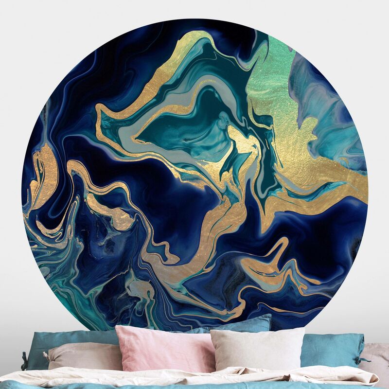 

Papel pintado redondo autoadhesivo - Play Of Colours Indigo Fire Dimensión LxA: 175cm x 175cm