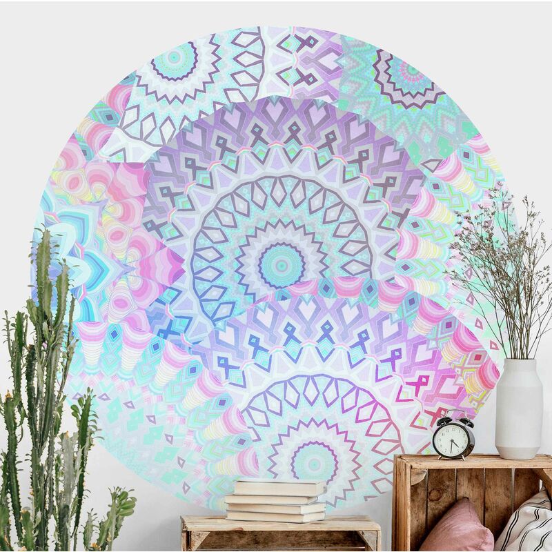 

Papel pintado redondo autoadhesivo - Summer Dreams Manadalas Dimensión LxA: 75cm x 75cm