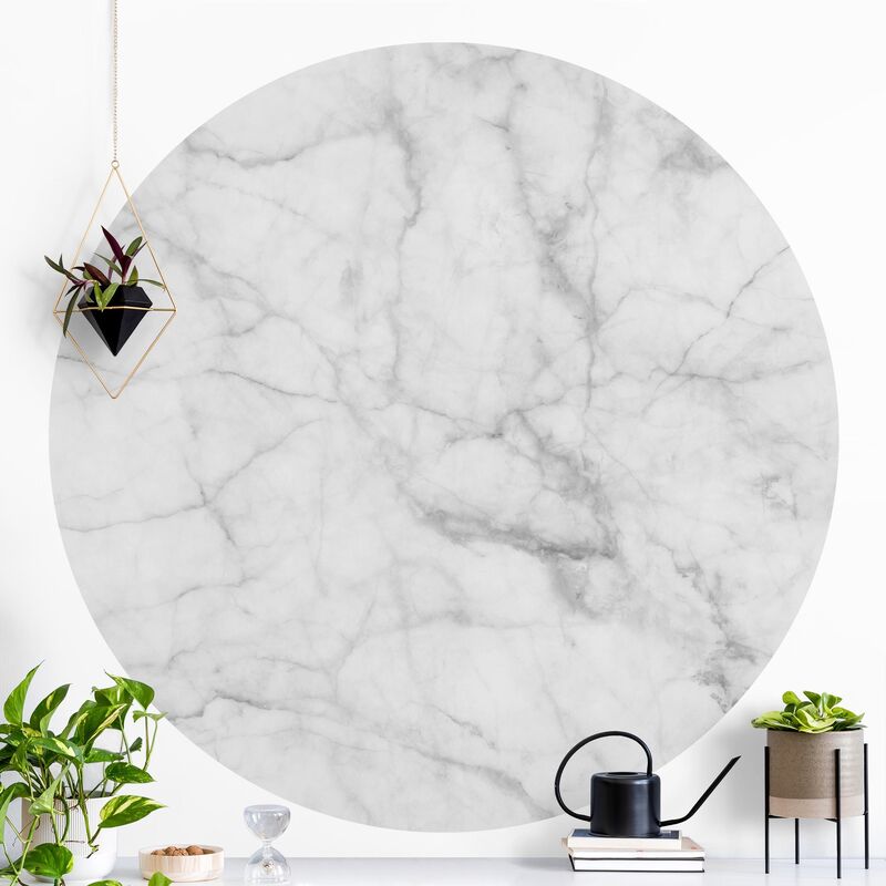 

Papel pintado redondo autoadhesivo - Bianco Carrara Dimensión LxA: 175cm x 175cm