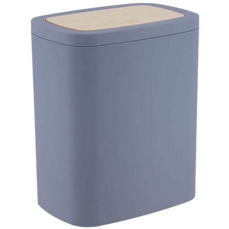 Papelera abs goma+pvc bambú 5l - gris - Tendance