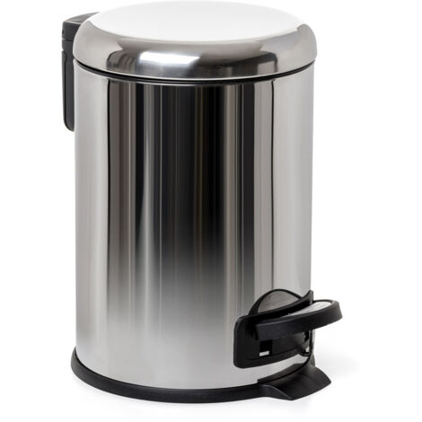 PAPELERA BAÑO CON PEDAL 3L PLATA