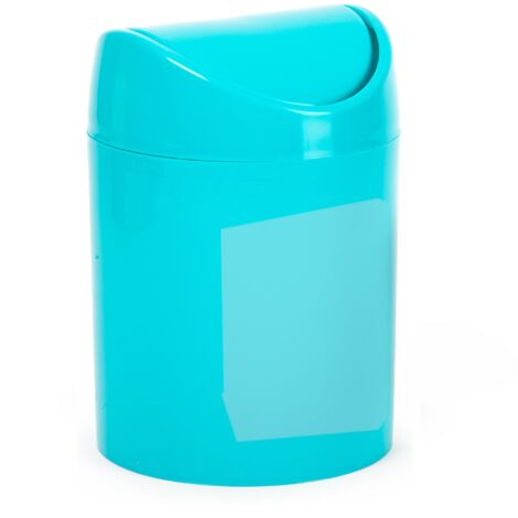 Papelera basculante plástico para mesa 1.4 Litros Azul