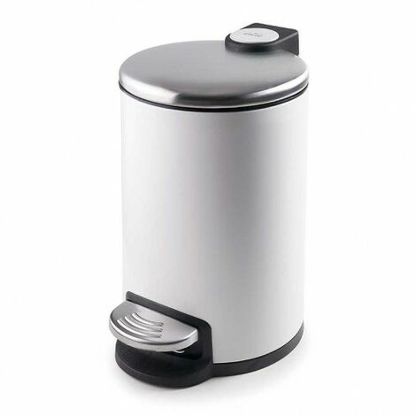 Papelera blanca con pedal 3L