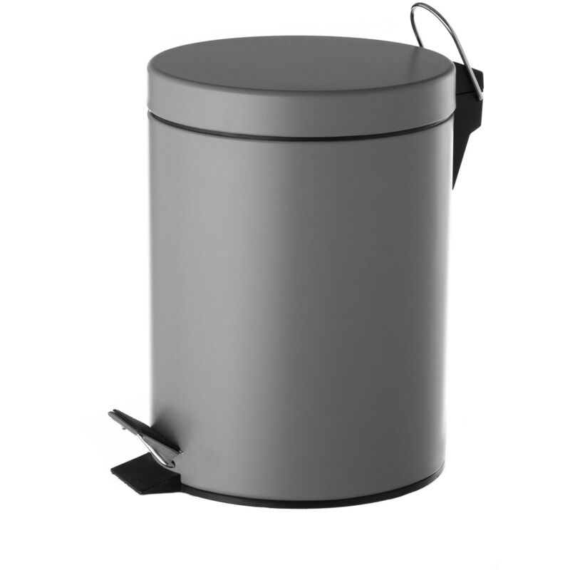 

Papelera clásica gris de metal de 5 litros