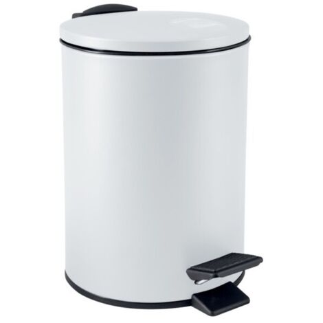 Papelera con Pedal 3L ADELAR Acero Blanco Mate Spirella