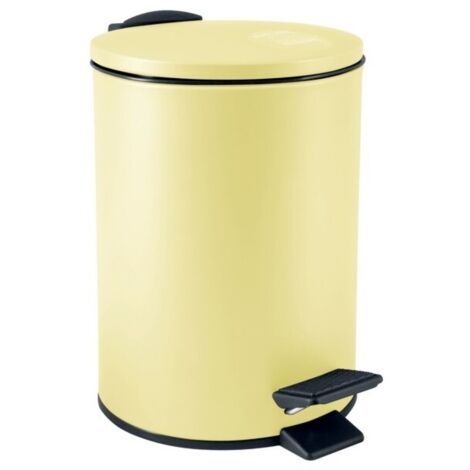 Papelera con pedal Acero ADELAR 3L Amarillo mate Spirella