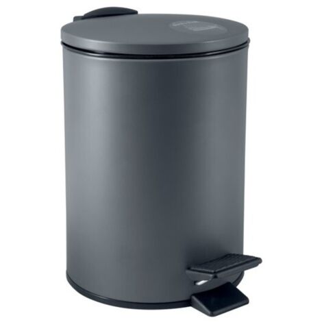 Papelera con pedal Acero ADELAR 3L Gris mate Spirella