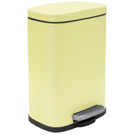 Papelera con pedal Acero AKIRA 5L Amarillo mate Spirella