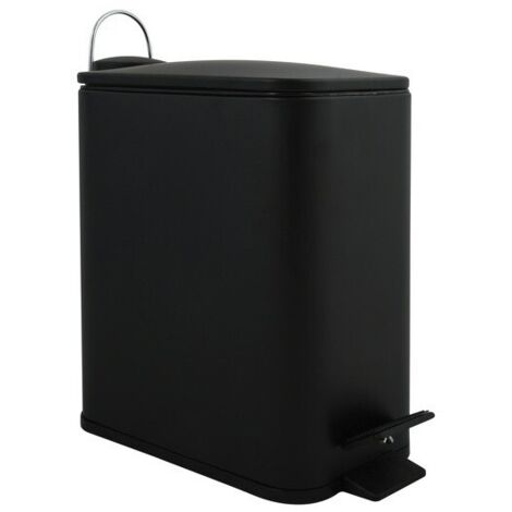 Papelera con pedal Acero ERIK 5L Negro mate Spirella
