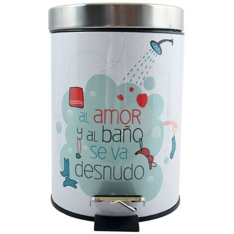 Papelera con pedal de acero inoxidable 3L Bath & Love MSV
