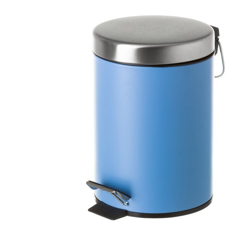 

Lolahome - Papelera contemporánea azul de metal y polipropileno de 3 litros