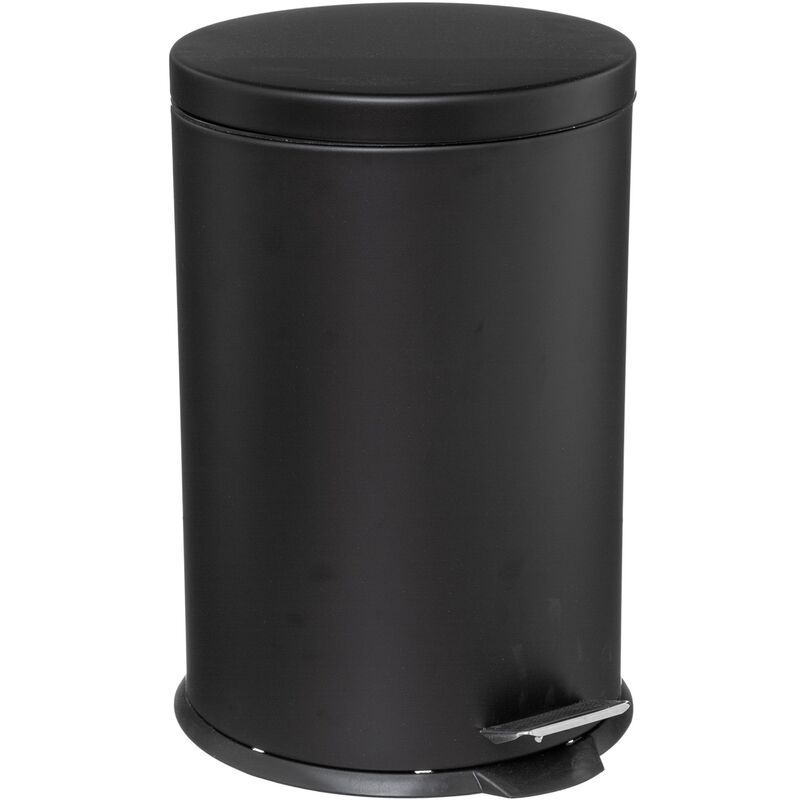 

Five - Papelera / cubo de basura / contenedor de residuos con pedal metálico 20L redondo negro 20L
