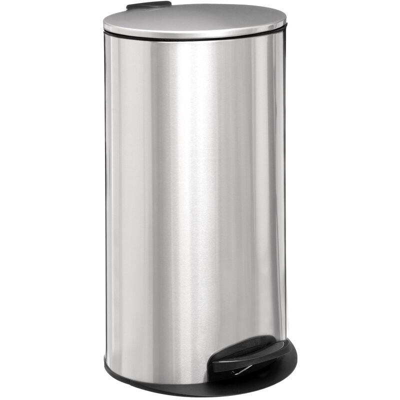 

Papelera / cubo de basura / contenedor de residuos con pedal oval de acero inoxidable 40L 40L