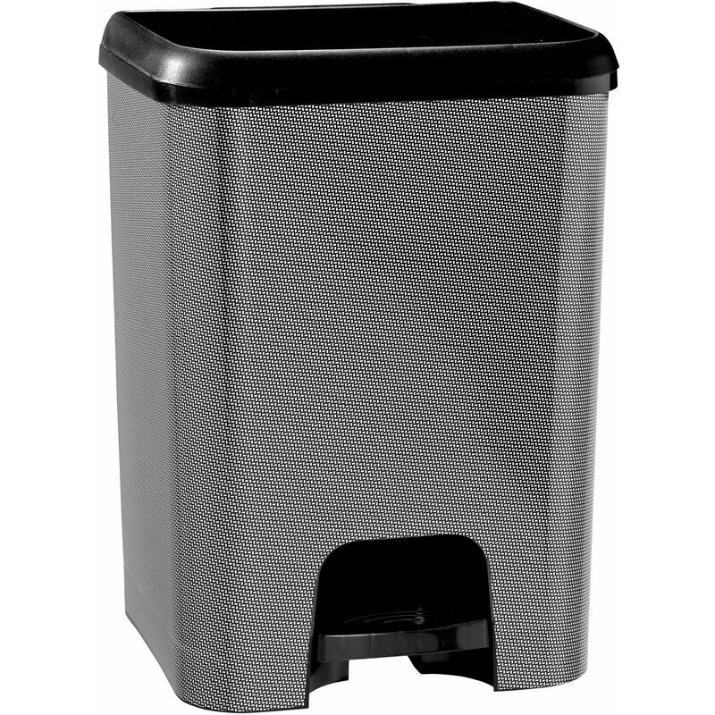 

Papelera de cocina con pedal SEATTLE 30L de plástico con aspecto metálico Geometría negra
