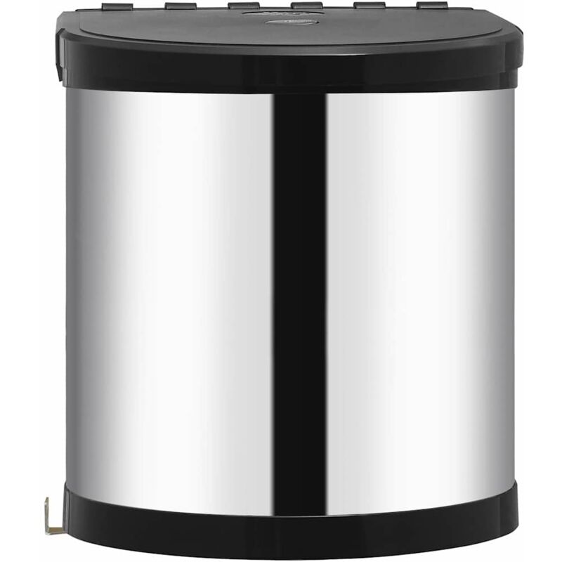 

Papelera de cocina empotrada acero inoxidable 12 L - Plateado - Vidaxl