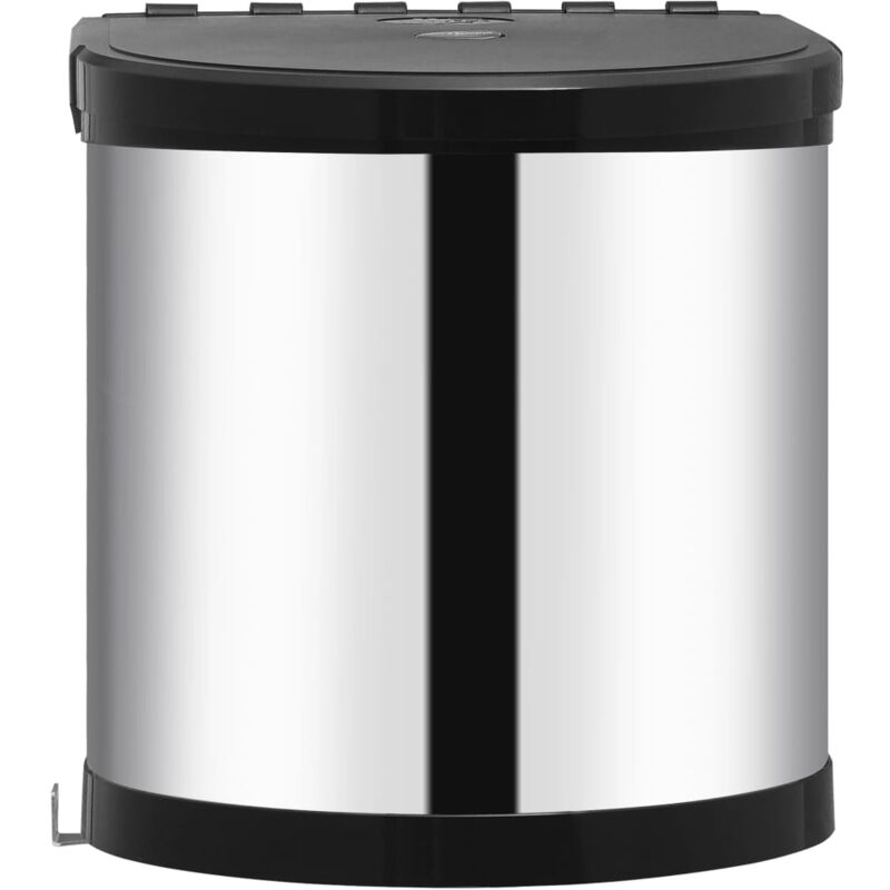 

Papelera de cocina empotrada acero inoxidable 8 L - Plateado - Vidaxl