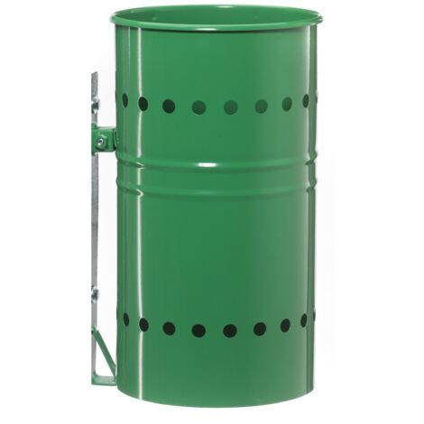 Papelera de exterior Andrys con soporte verde sin poste 26x26x42cm