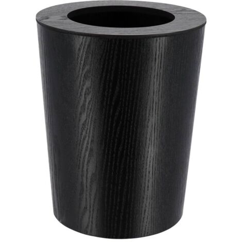 Papelera de madera efecto roble 9l - negra - Tendance