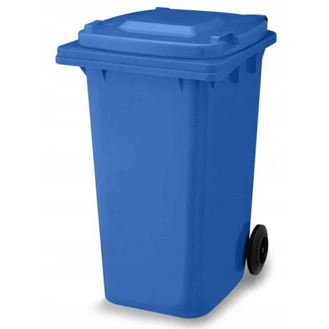 Papelera de papel azul con ruedas 120 l