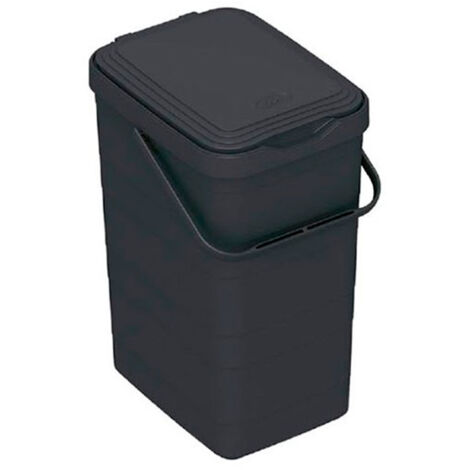 Papelera de pared gris antracita 14L
