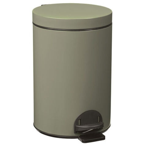 Papelera de pedal de 14 L gris cemento - élora - Rossignol