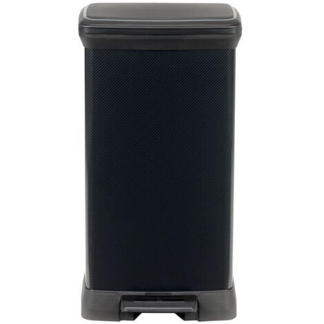 Papelera de pedal rectangualar CURVER Decobin - 50 L - Negro carbono