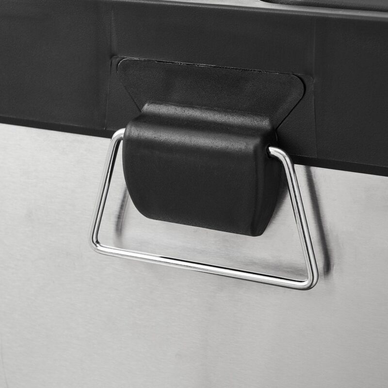 

Papelera de reciclado con 2 compartimentos plateada de acero inoxidable PP de 41x35x59 cm