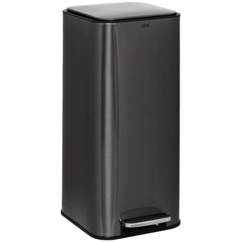 Papelera delta de metal negro 30l - 5five