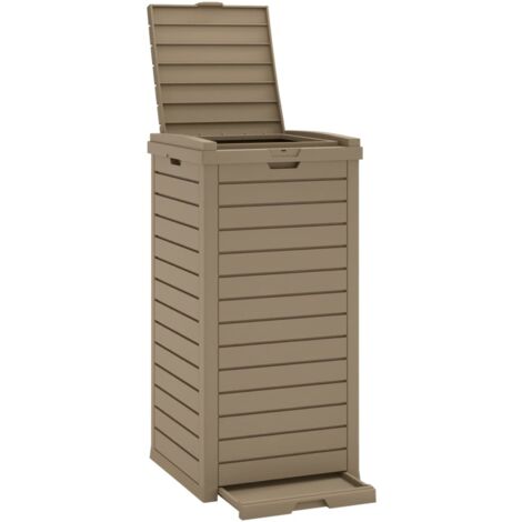 Papelera exterior marrón claro 41x41x86 cm polipropileno 020006115