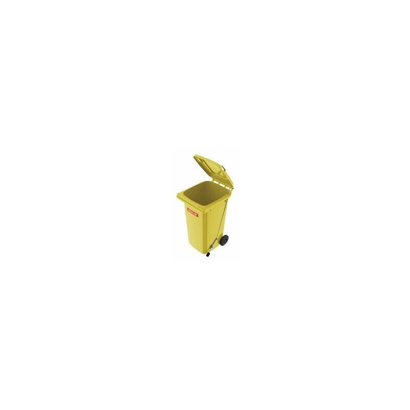 

Contenedor de basura grande 240l HDPE amarillo móvil con pedal - Sulo