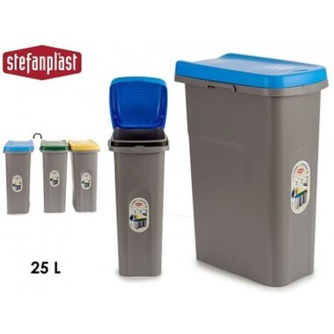 Papelera Home Eco System Gr/Blu L 25 Stefanplast