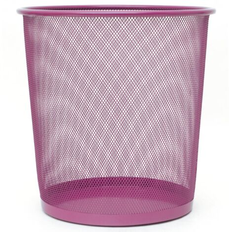 Papelera malla metalica 12 Litros Rosa