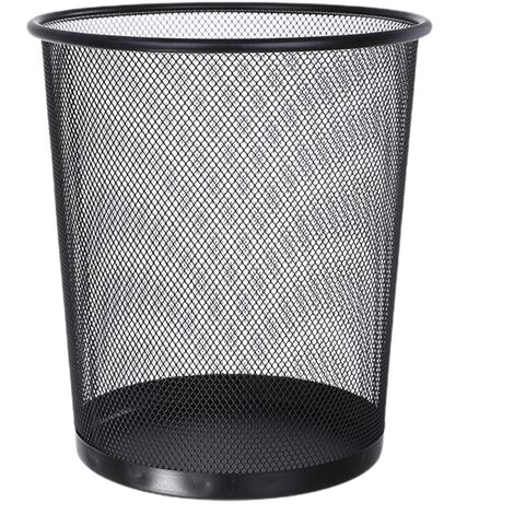 Papelera malla metalica 16 Litros Negro