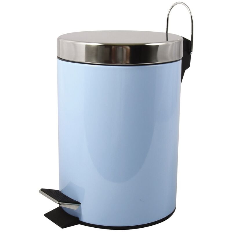 

Cubo de basura con pedal 3L de acero inoxidable en color azul pastel - MSV
