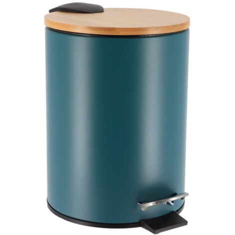 Papelera metálica con freno de caída 2,5l - bambú verde imperial - Tendance