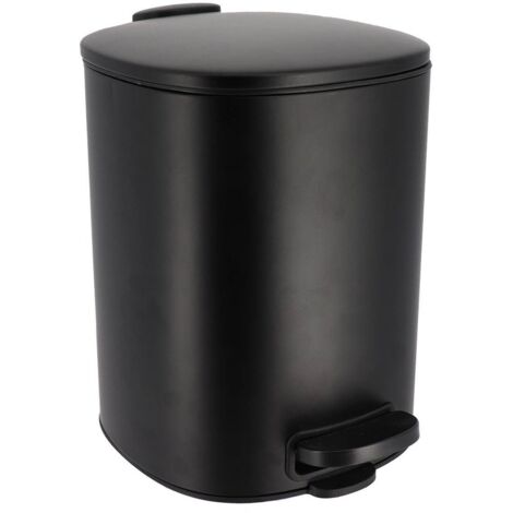Papelera metálica con pedal 5l - negra - Tendance