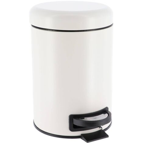 Papelera metálica con protección anticaída 3l - blanco mate - Tendance
