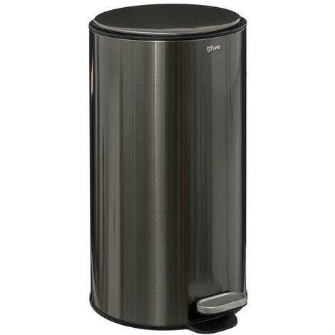 Papelera metálica delta 30l acero inoxidable negro - 5five