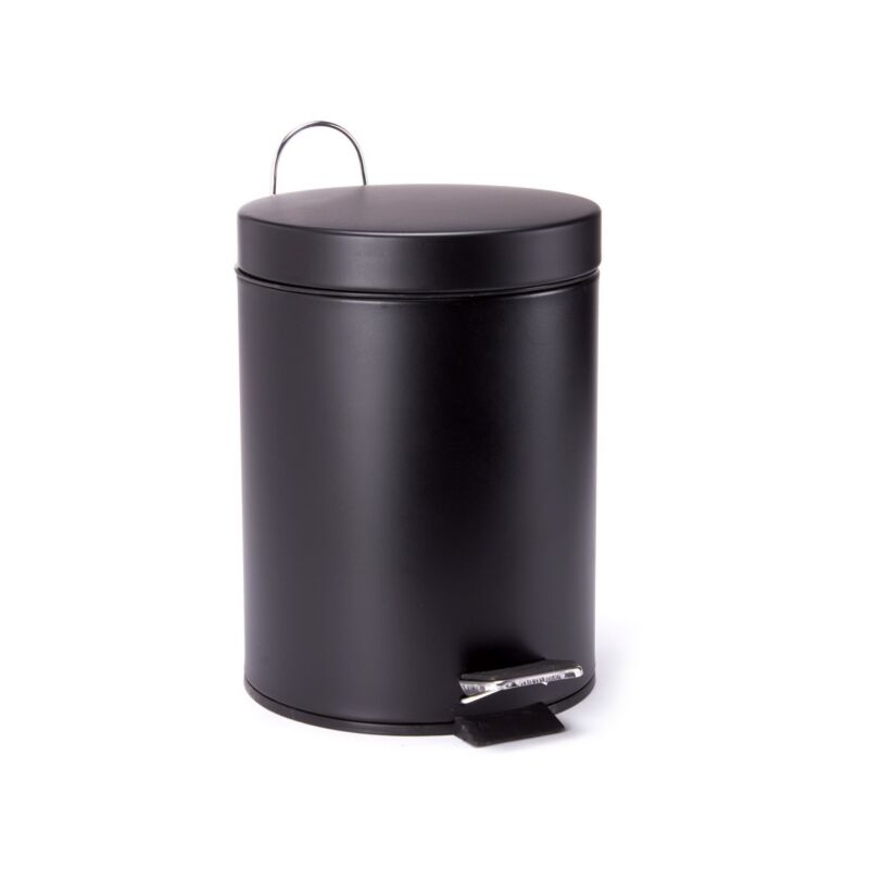 

MSV Cubo de pedal Acero Inoxidable 3L Negro Mate - Negro