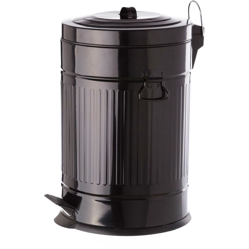 

Papelera negra industrial de acero de 20 litros
