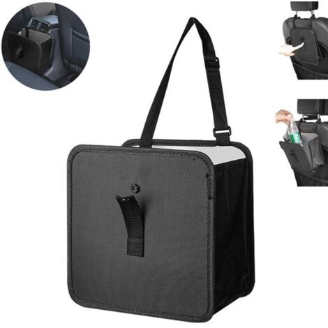 Papelera para coche - Papelera plegable - Papelera plegable, portátil y multifuncional - Bolsa de basura colgante plegable - Negra - Bolsa de basura a prueba de fugas - Accesorio esencial para el coch