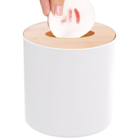 Papelera pequeña para baño, de sobremesa, de bambú