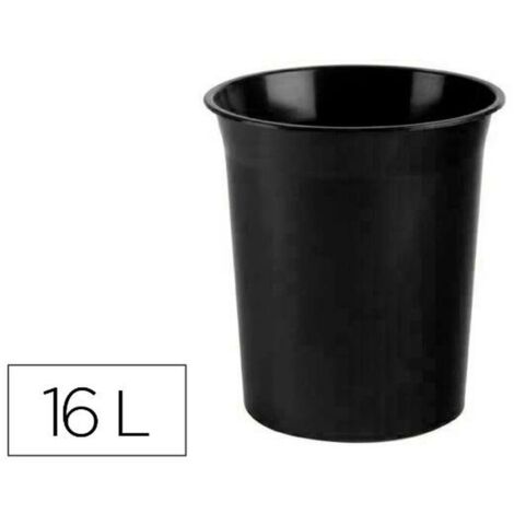Papelera plastico archivo 2000 antimicrobiana sanitized plastico negro 16 litros 290x310 mm