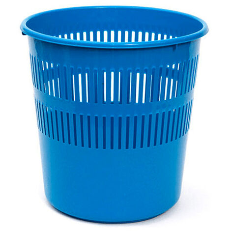 Papelera rejilla plastico 12 Litros Azul