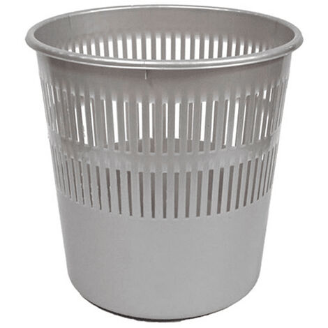 Papelera rejilla plastico 12 Litros Gris