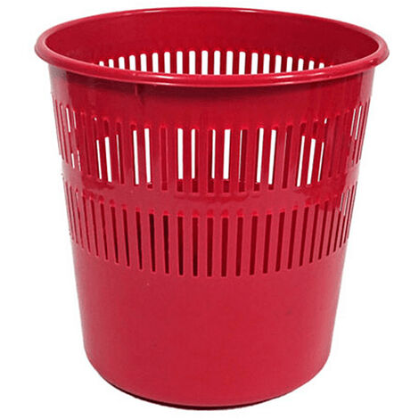 Papelera rejilla plastico 12 Litros Rojo