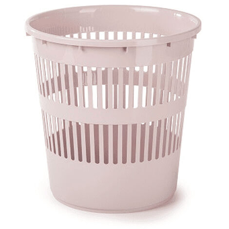Papelera rejilla plastico 12 Litros Rosa claro