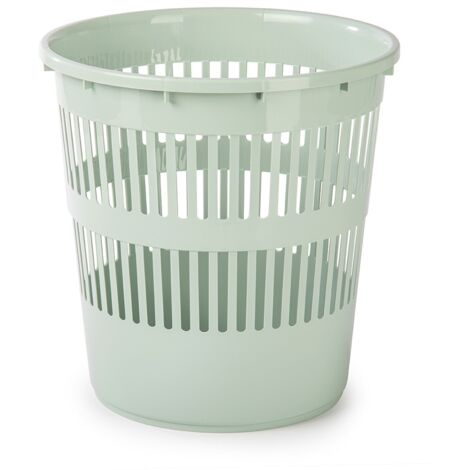 Papelera rejilla plastico 12 Litros Verde claro